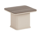 Table basse carrée JZ-C0606 600 x 600 x 450 mm pied central – mélaminé noyer / crème ou chêne gris / beige