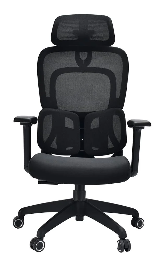 [MINGGE-MGA1096] Fauteuil maille MGA1096 – triple soutien lombaire 5 hauteurs, têtière 2D, accoudoirs 4D, base chromée