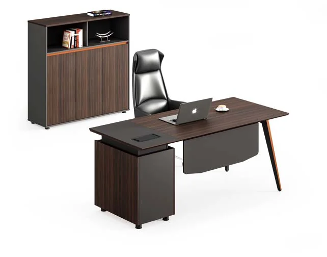 Bureau de manager LA-613 – 1600 mm (Noyer foncé (M045), 1400 x 600 x 750)