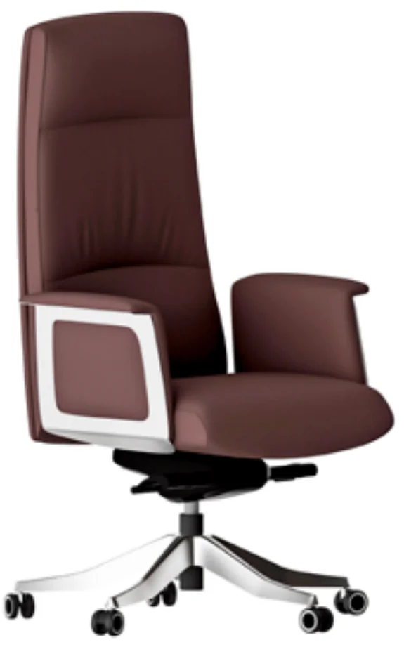 Fauteuil de direction AM 2516A – dossier haut, cuir PU (Bordeaux)