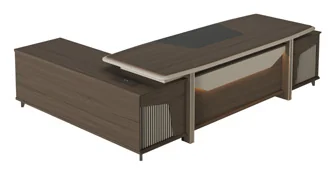 Bureau de direction LB-801 – 2800 mm (Bois foncé (M047), 2800 x 2025 x 750)