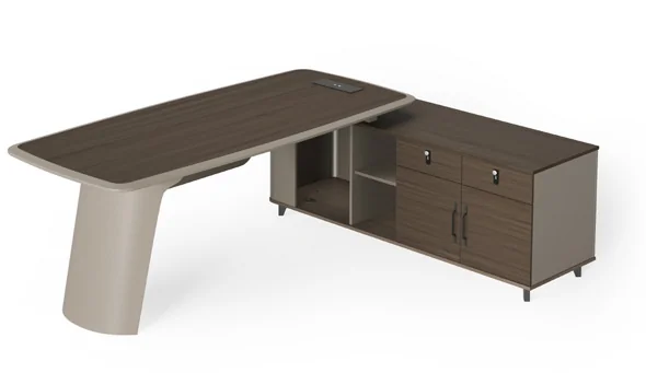 Executive desk LB-803 – 2200 mm (Bois foncé (M047), 2200 x 1750 x 750)