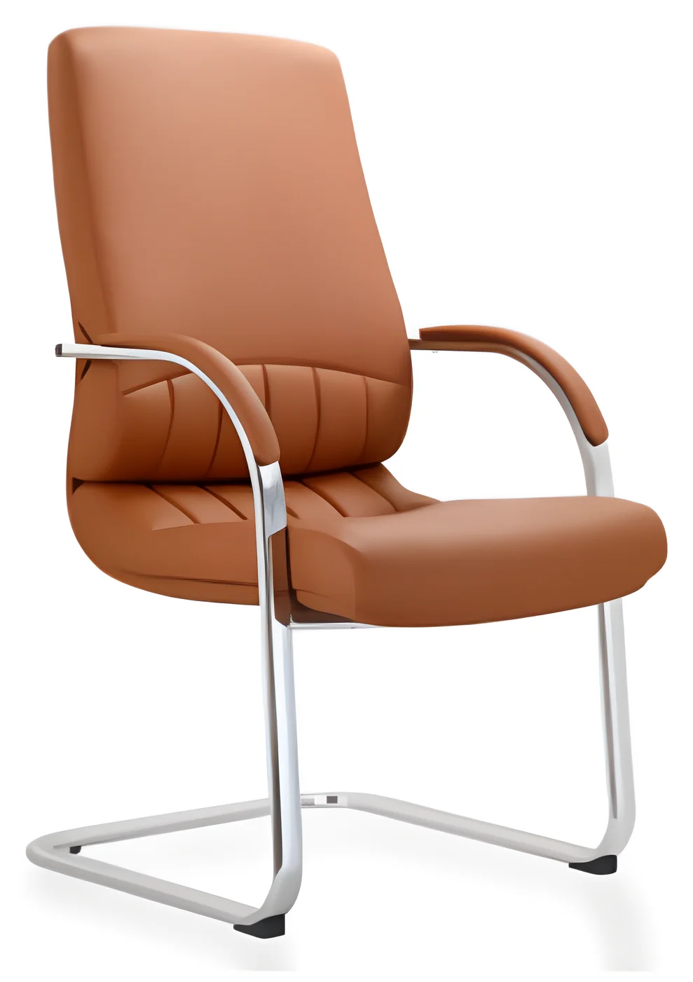 Chaise visiteur AM 2313C – piètement luge, cuir PU