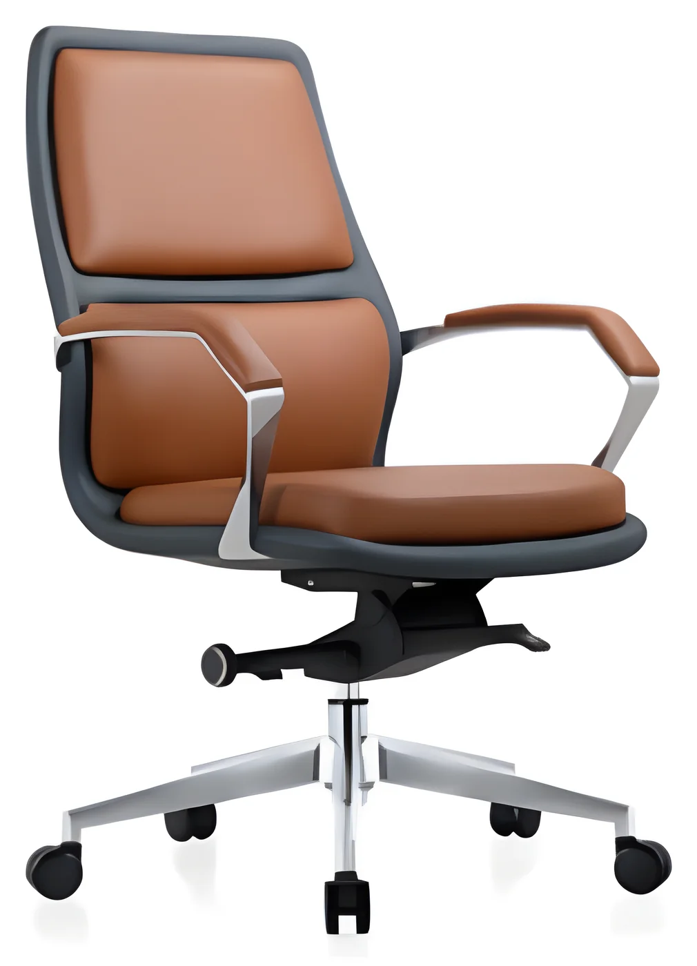 [AMBITION-AM-2215B] Fauteuil de direction AM 2215B – dossier moyen, cuir PU