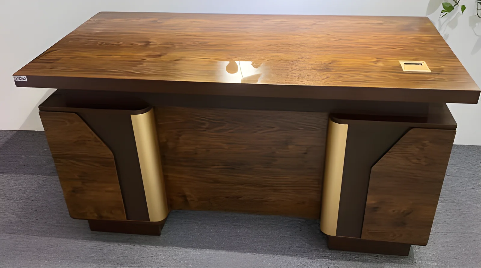 [XIAN-XA-21-14B] Bureau XA-21-14B 1400 x 700 x 750 mm, voile de fond et piètement panneau – bois clair HX-114, style direction