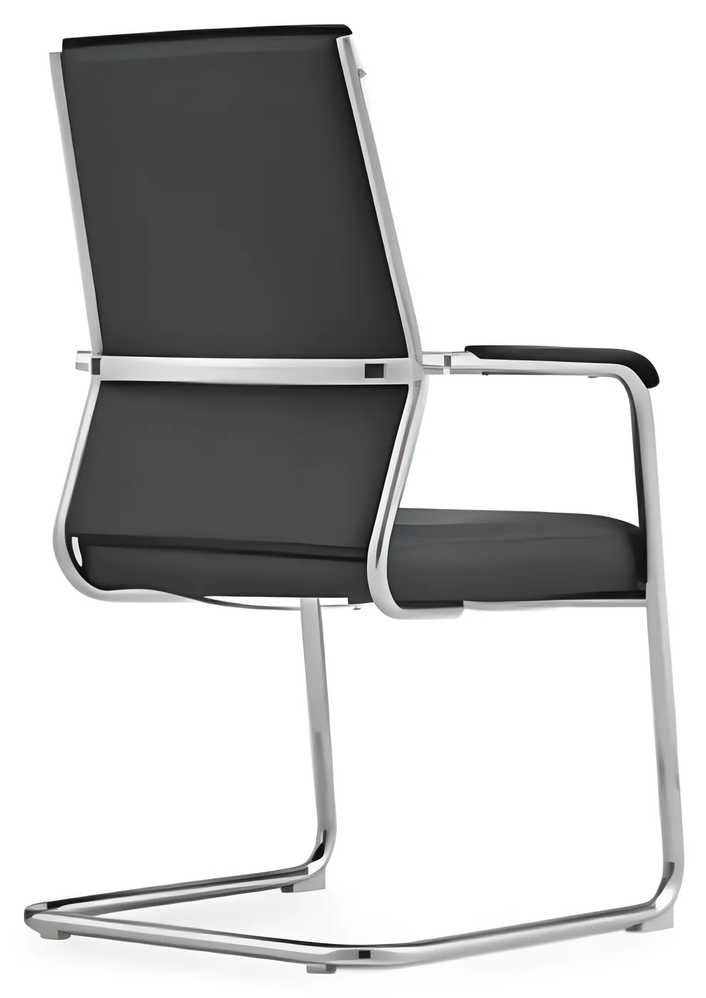 Chaise visiteur AMT 01C – piètement luge, cuir PU