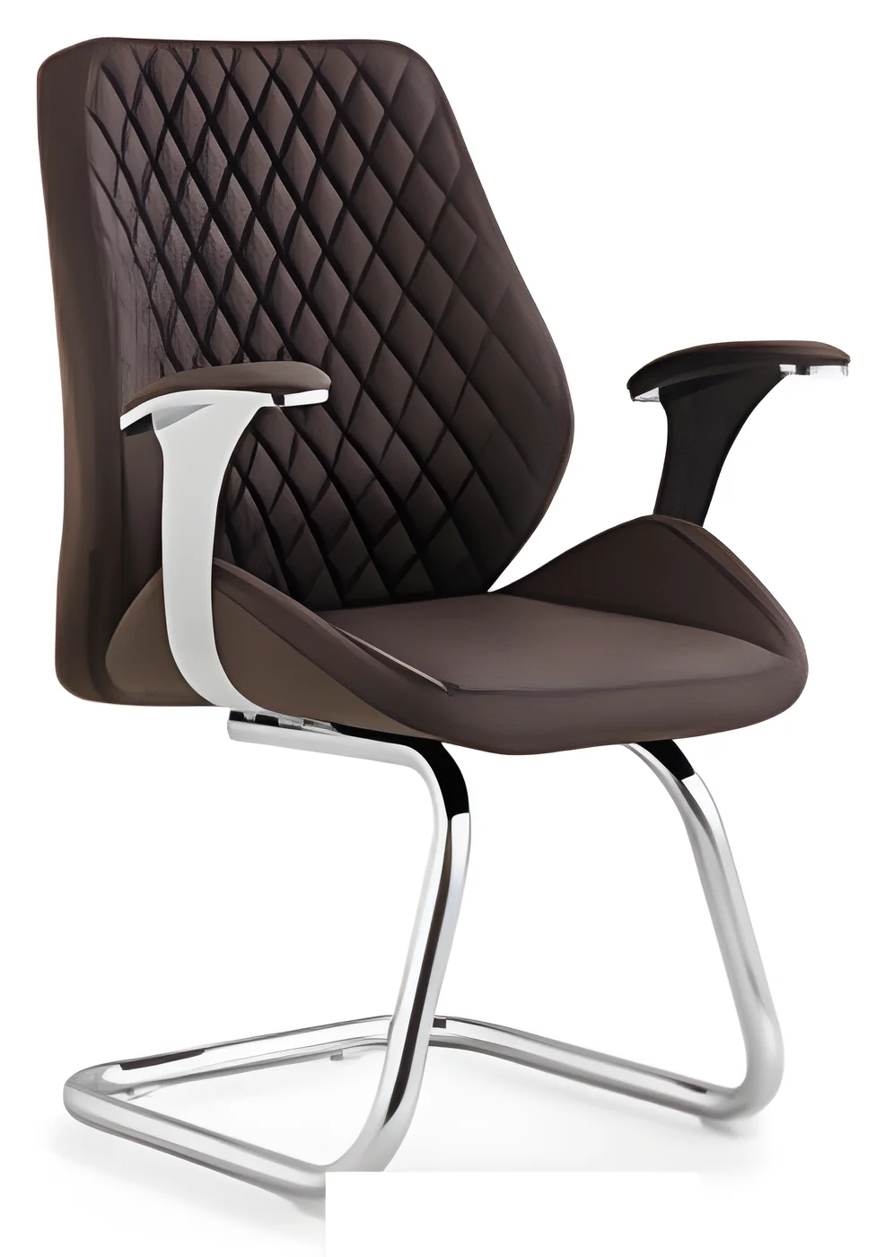 Chaise visiteur AM 1603C – piètement luge, cuir PU