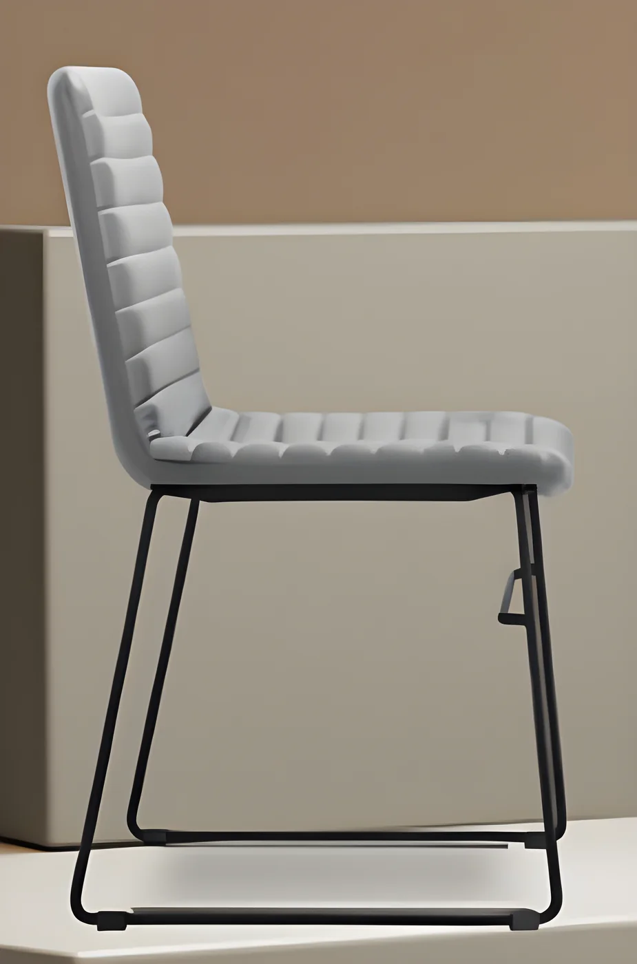 Chaise visiteur AM 128D-1 – piètement luge, sans accoudoirs, cuir PU