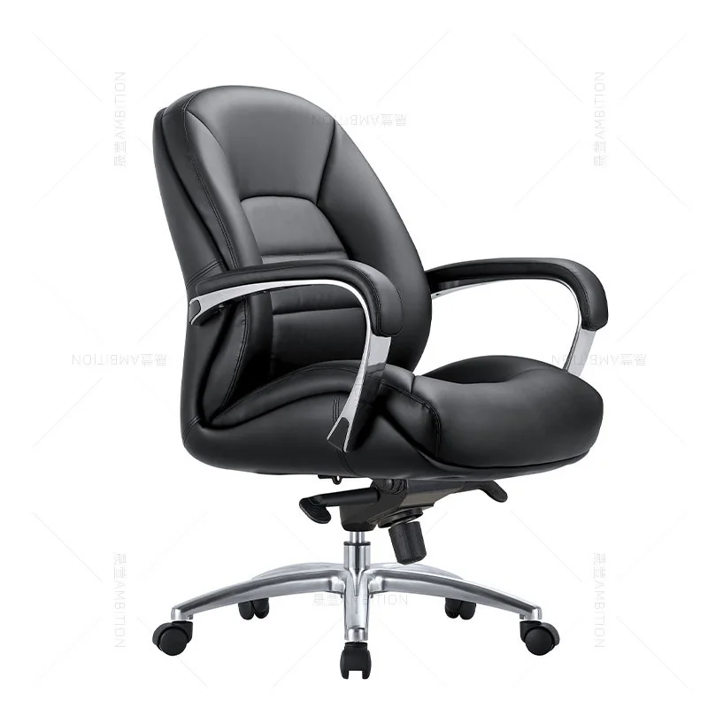 Medium back PU leather executive chair AM 188B – 4-position synchro-tilt, 350 mm aluminum base, 270-10