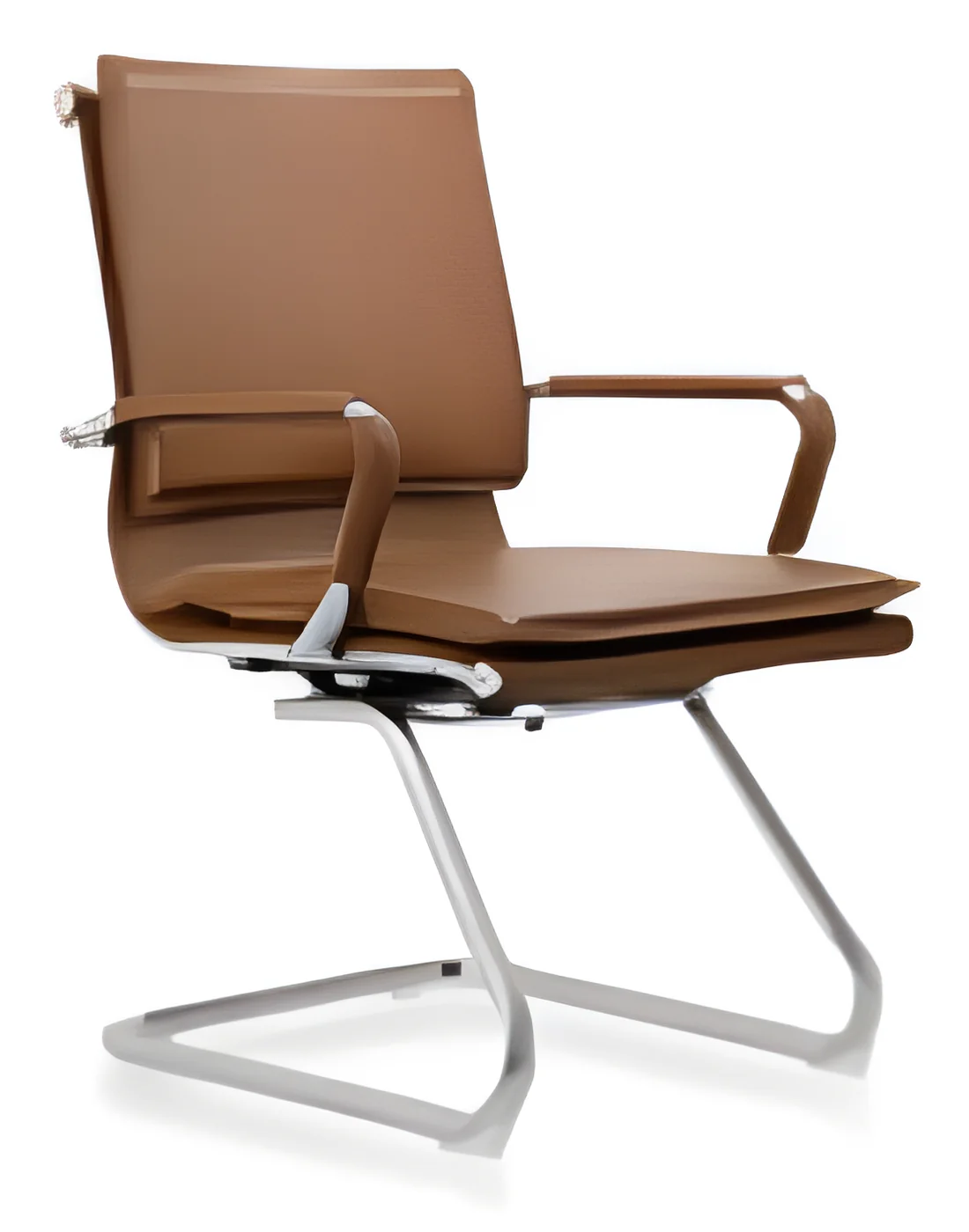 Chaise visiteur AM-13-07D – piètement luge, cuir PU