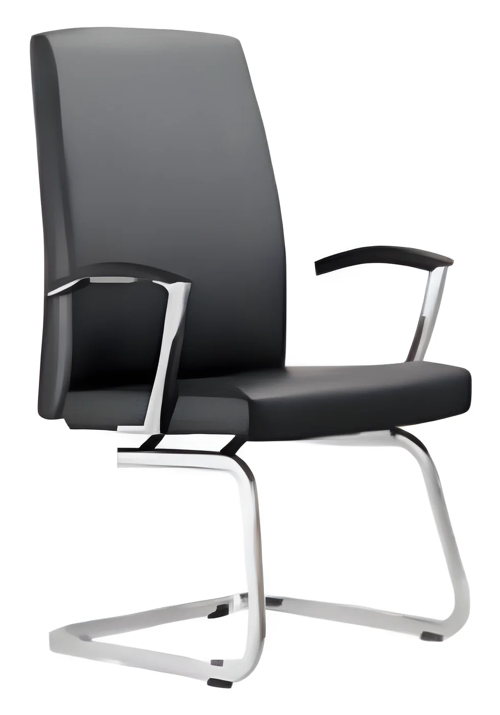 Chaise visiteur C 208 – piètement luge, cuir PU