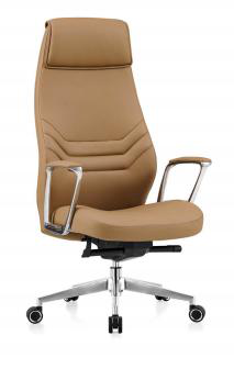 [AMBITION-AM-2405A-MARRONFO] Fauteuil de direction en cuir dossier haut AM 2405A (Marron foncé (270-10))