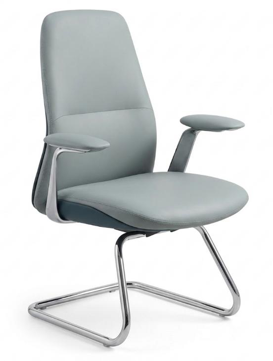 [AMBITION-AM-2623C-DEVANT27] Two-tone visitor chair AM 2623C – 2D aluminum armrests, chrome cantilever base, black/gray or 270-29/270-10 (Front 270-29 / back 270-10)