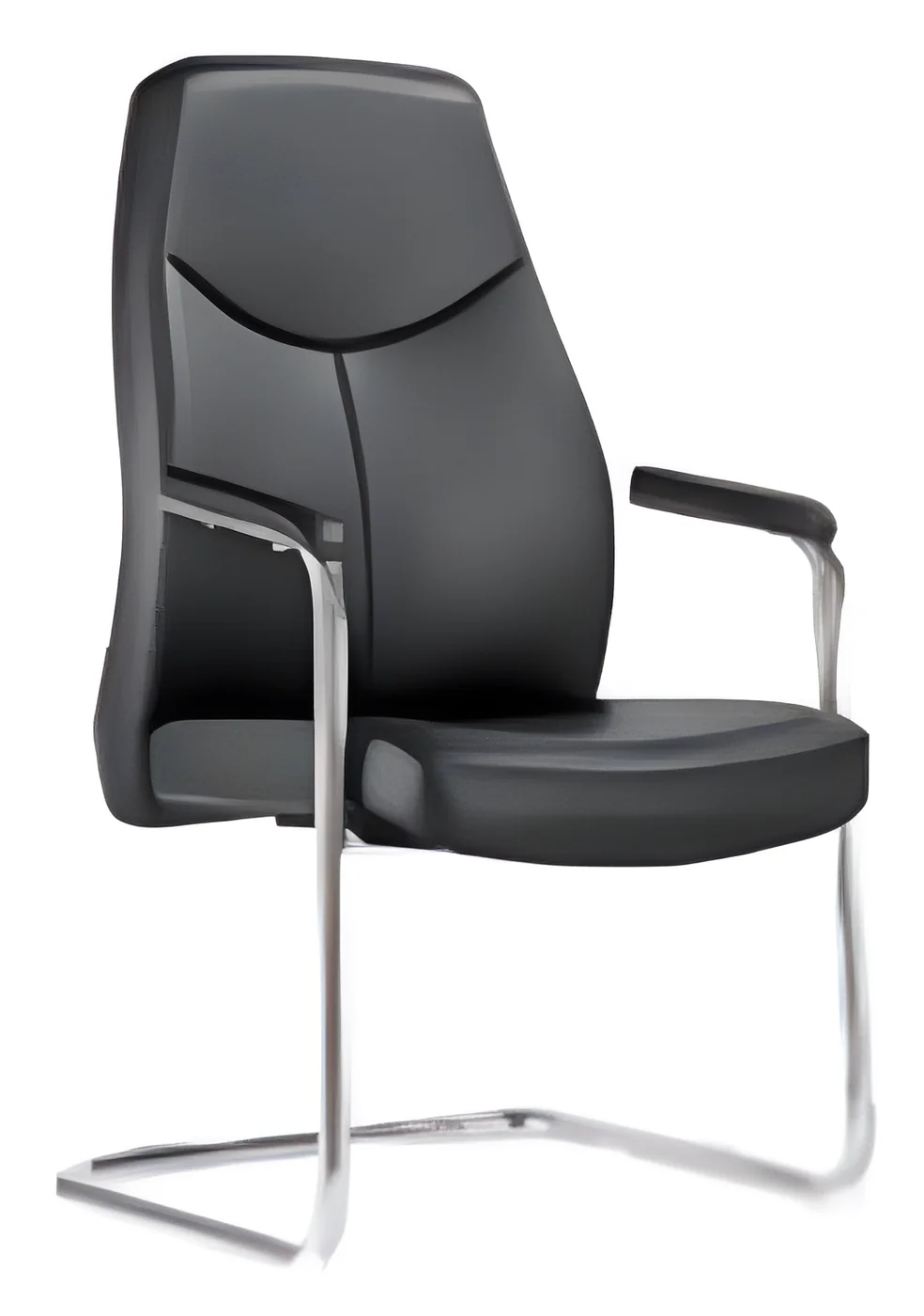 [AMBITION-AM-1706C] Chaise visiteur AM 1706C – piètement luge, cuir PU