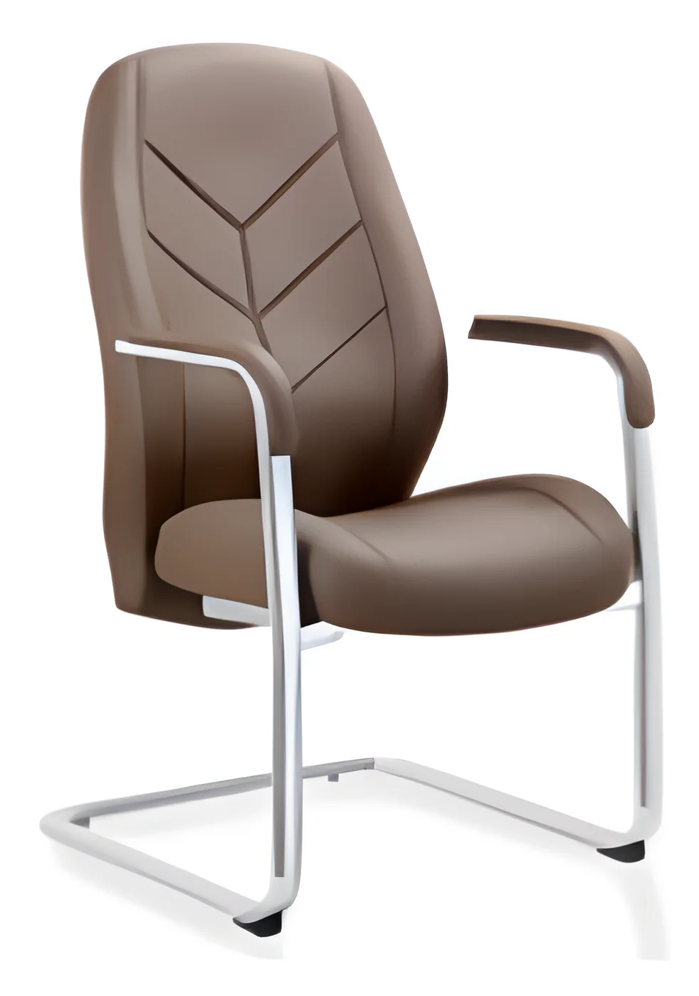 [AMBITION-AM-1612C] Chaise visiteur AM 1612C – piètement luge, cuir PU