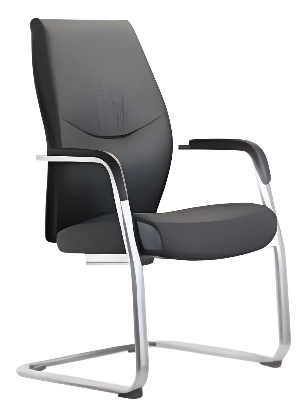 [AMBITION-AM-1905C] Chaise visiteur AM 1905C – piètement luge, cuir PU