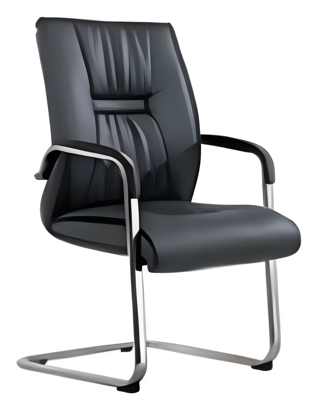 [AMBITION-AM-6001C] Chaise visiteur AM 6001C – piètement luge, cuir PU