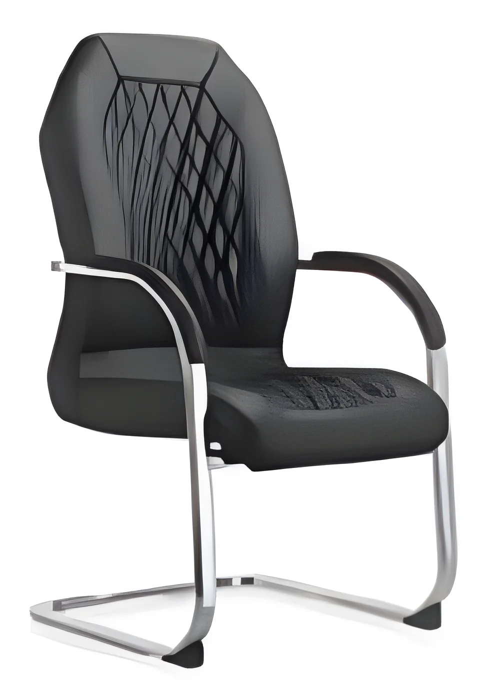 [AMBITION-AM-1713C] Chaise visiteur AM 1713C – piètement luge, cuir PU